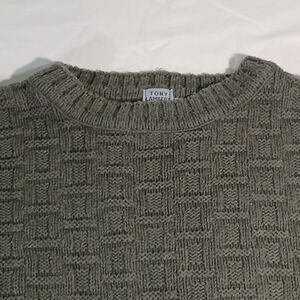 Vintage Tony Lambert Design Group Men's XL 100% Cotton Basket Weave Knit Sweater